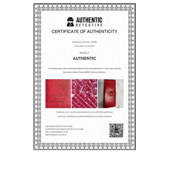 Louis Vuitton Red Epi French Purse Kiss Lock RARE Long Wallet – With COA - Picture 4 of 11